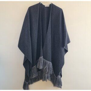 Mer Sea Bohemian Rhapsody Fringed Wrap Gray One Size